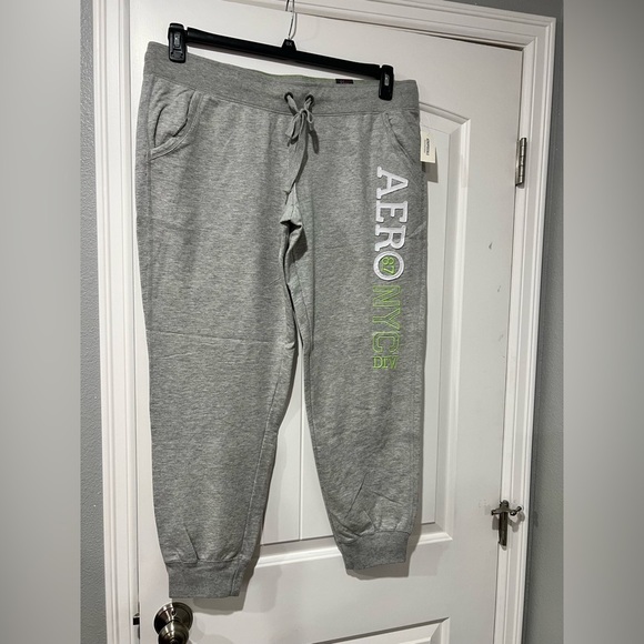 NEW‎ NWT Heather gray grey Aeropostale jogger sweats Sz XL large - Picture 1 of 8